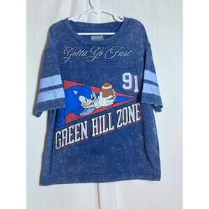 Sonic the Hedgehog Graphic Tee – Kids Size 8 | Green Hill Zone Football Style